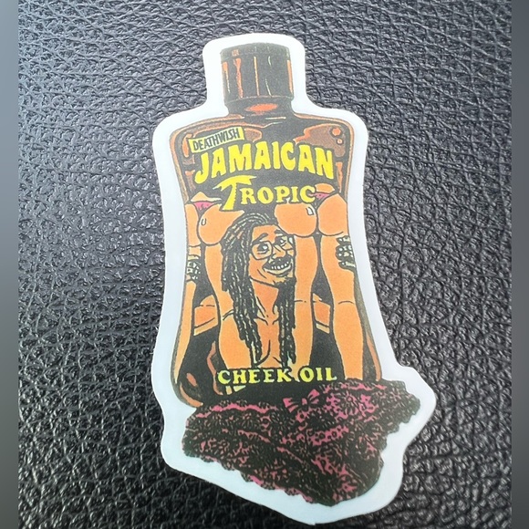 Cheek Oil Gross Crude Rude Blunt Brand Parody 80s 90s Blunt Funny Sticker - Picture 3 of 4